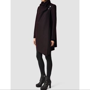 AllSaints City Monument Asymmetrical Wool Coat